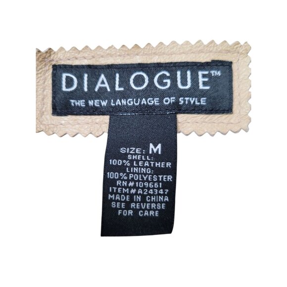 Vintage Dialogue Women's Brown Tan 100% Leather Jacket Size M Classic Style - Picture 7 of 16